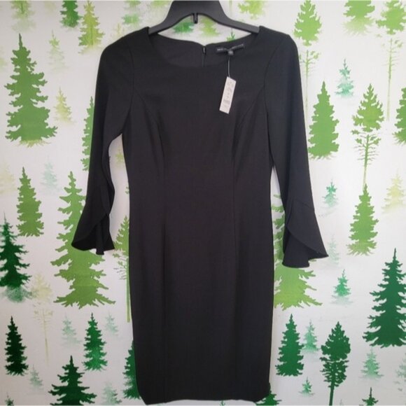 White House Black Market Flutter Sleeve Sheath Body Perfecting Dress. - Picture 1 of 7